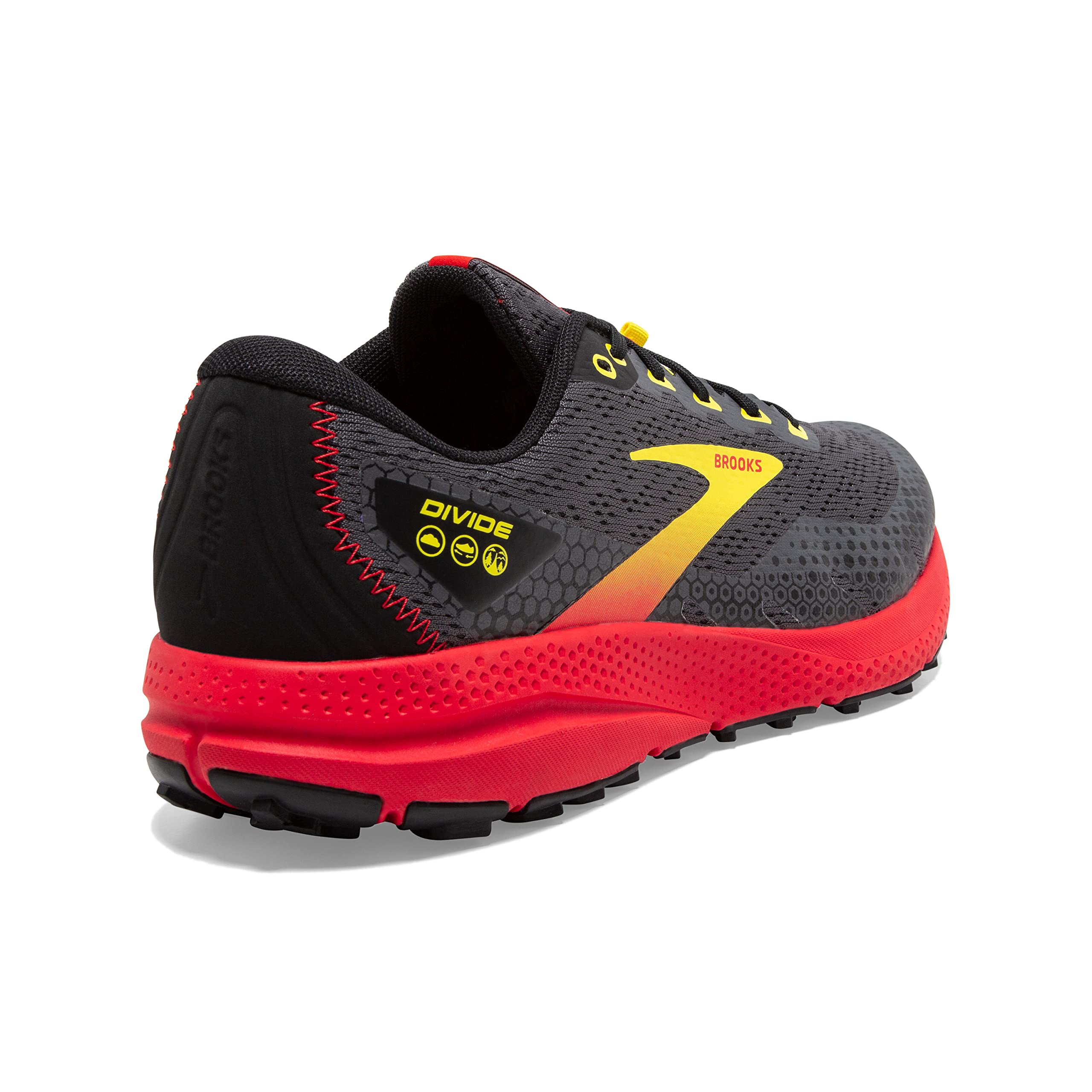 Brooks Podział męski 3 buty do biegania, Black Fiery Red Blazing Yellow, 44.5 eu