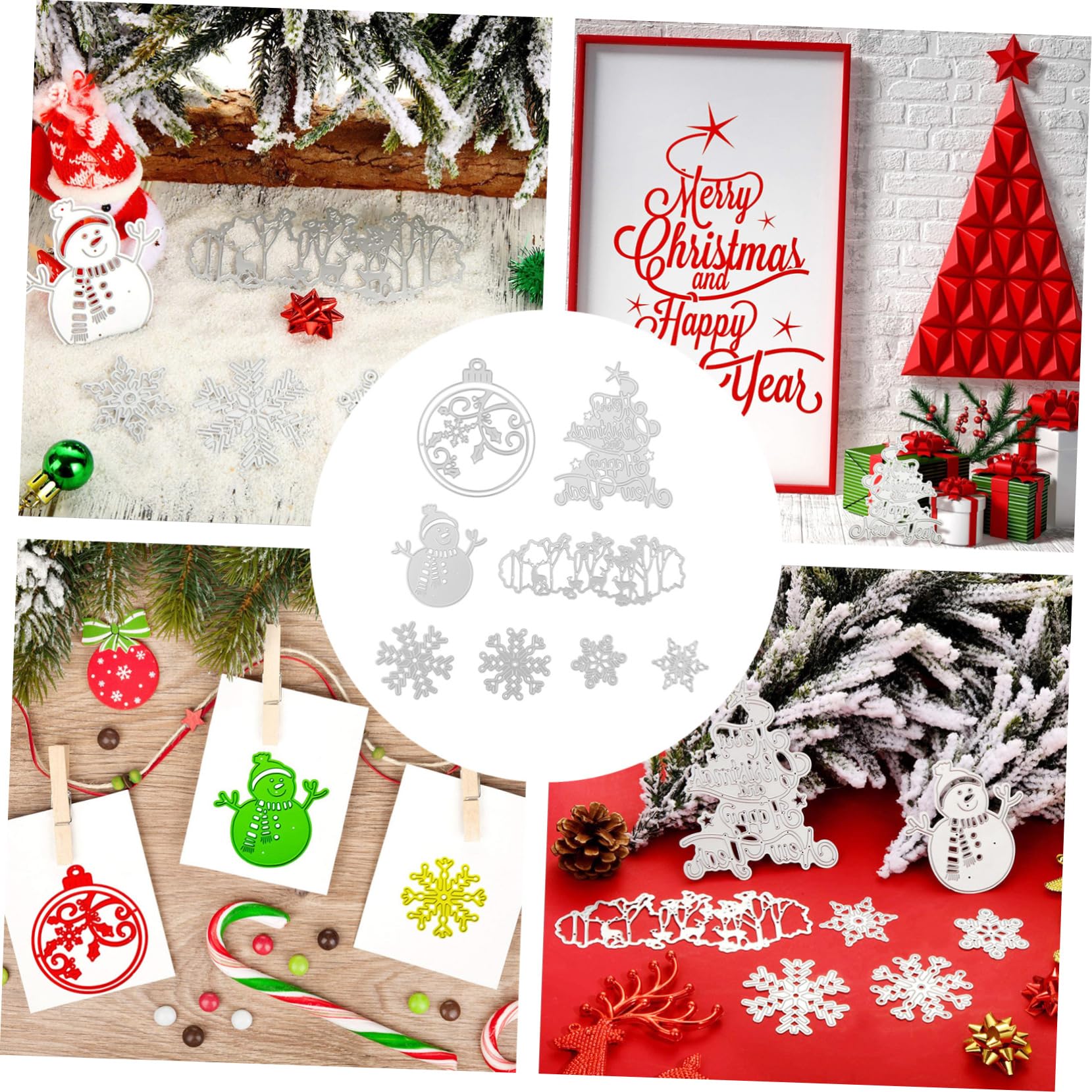 ABOOFAN 24 Piezas De Troqueles Navideños Máquina Troqueladora De Papel Plantillas Navideñas Plantillas Huecas Para Pintar Plantillas De Letras Troqueles De Corte Plantilla Manual