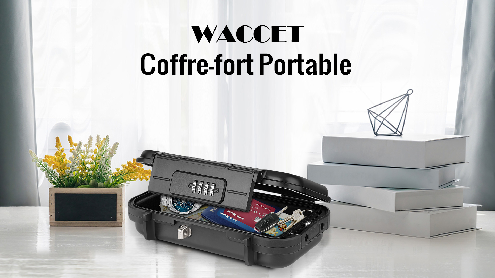 Coffre-fort Portable Wincent Pour Pistolet - Noir - Serrure à Combinaison - NEUF