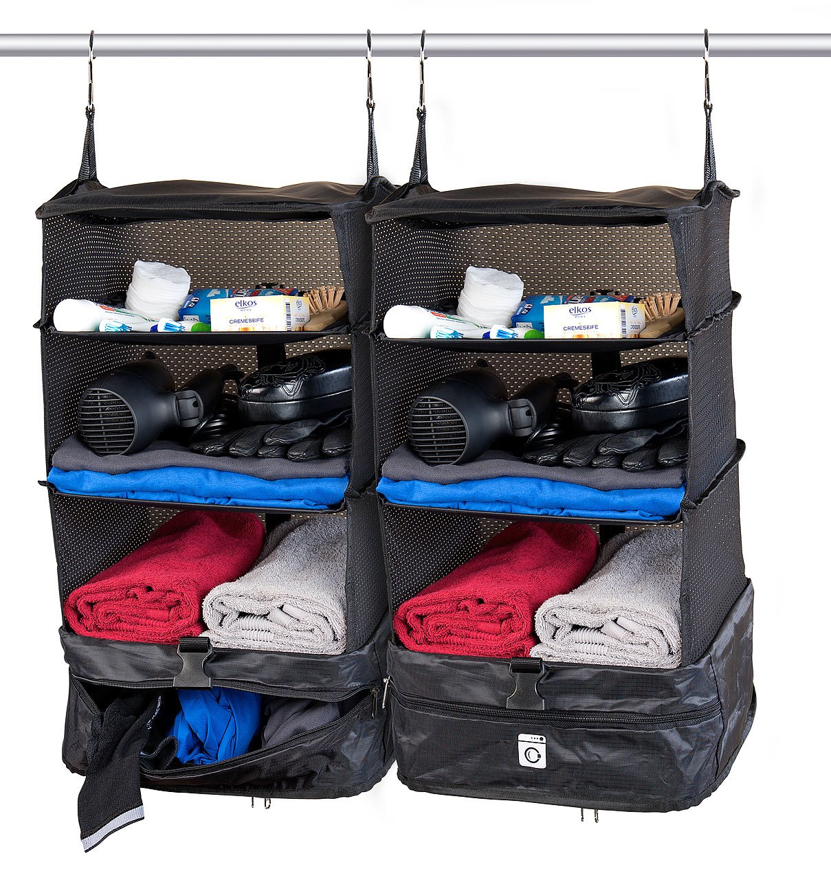 Xcase valigie sistemi di scaffalature: Set di 2 XL- Organizer per Valigia, Cubi da imballaggio appesi, 30 x 64 x 30 cm (Organizer Valigia XXL, da Appendere, Viaggio)