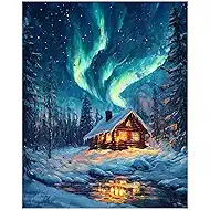 XTCIXAL Aurora Paint by Numbers Kit for Adults, Starry Night Paint by Number for Adults, Acrylic Canvas Painting for Home Wall Decor 16x20 Inch