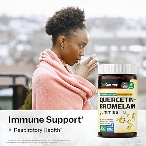 Miniatura 2 de MAUWE HERBS Gomitas de quercetina con bromelina, suplemento orgánico de quercetina, apoyo inmunológico vegano, potente fuente de antioxidantes,