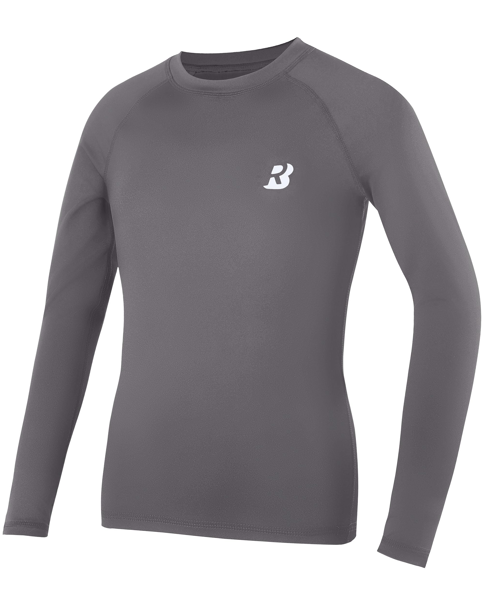 Roadbox Kompressionsshirts für Jungen 1-2 Pack, Sportshirt Langarm & Kurzarm, Atmungsaktives Unterziehshirt Kinder, Skiunterwäsche Fußball Laufen