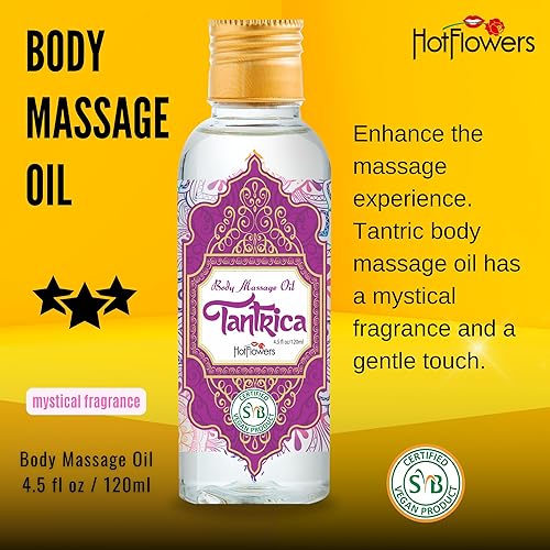 Miniatura 3 de HOT FLOWERS Set de Aceite de Masaje Corporal Sensual para Hidratante y Nutre la Piel - Mujeres y Parejas (Tántrico)