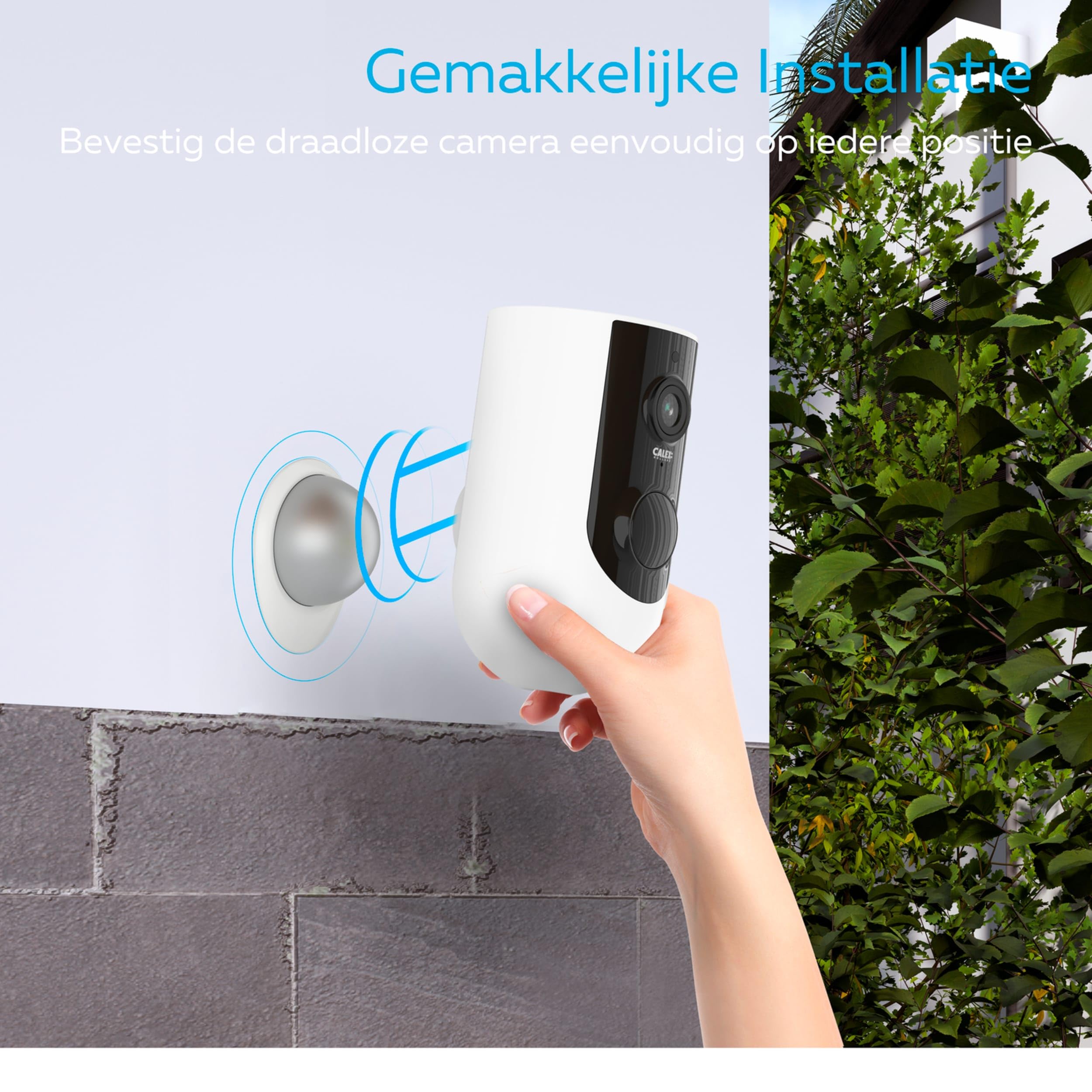 CALEX Smart Security Sicherheitskamera, Kabellose Akku-Kamera, 2K, WLAN, mit Bewegungserkennung, für Außenbereich