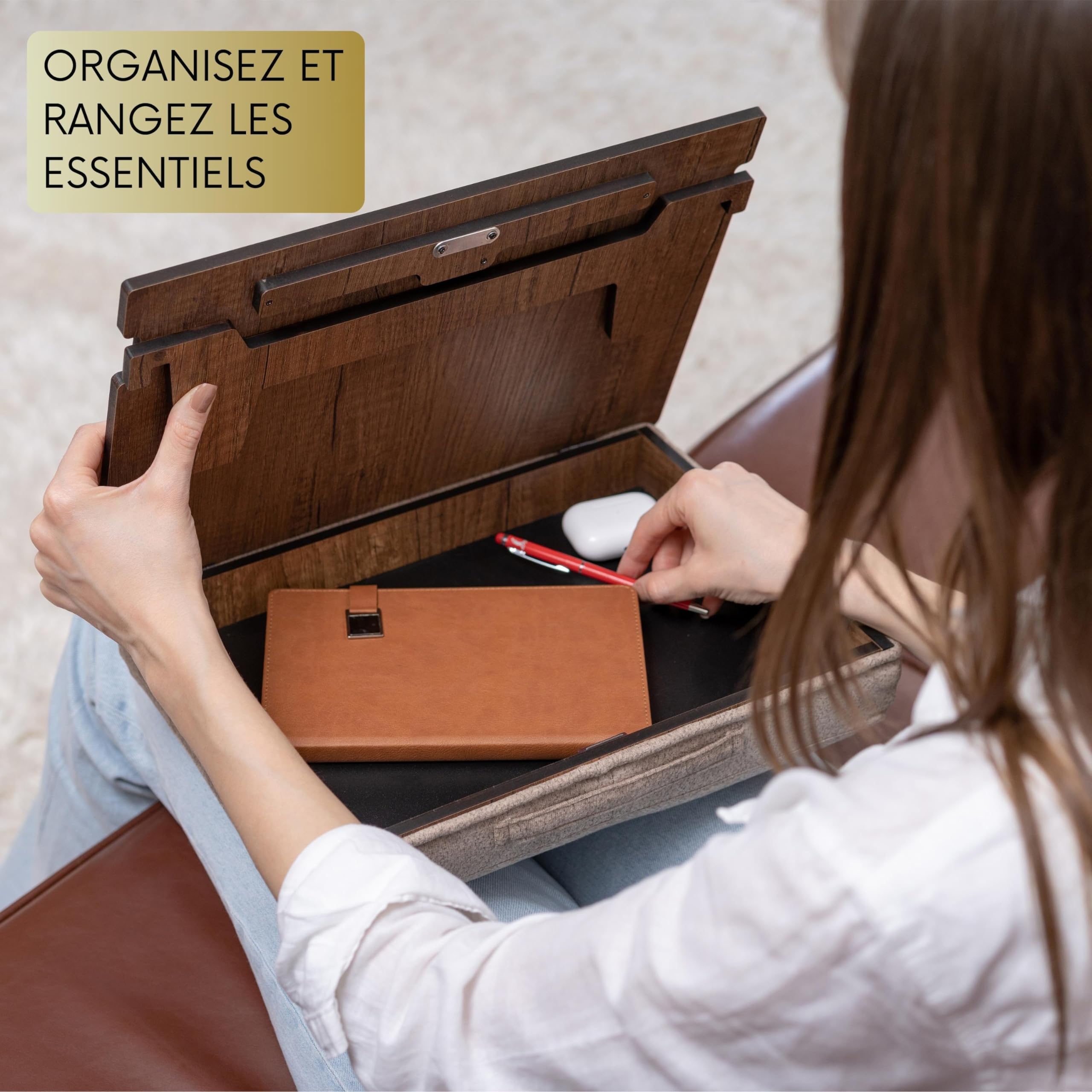 Vigo Wood Porte-Livre avec Rangement, Pupitre de Lecture, Chevalet Livre, Lutrin, Support Tablette Bois, Support Livre Lit, Support Livre Ouvert, Repose Livre, Porte Livre Coran (Noyer)