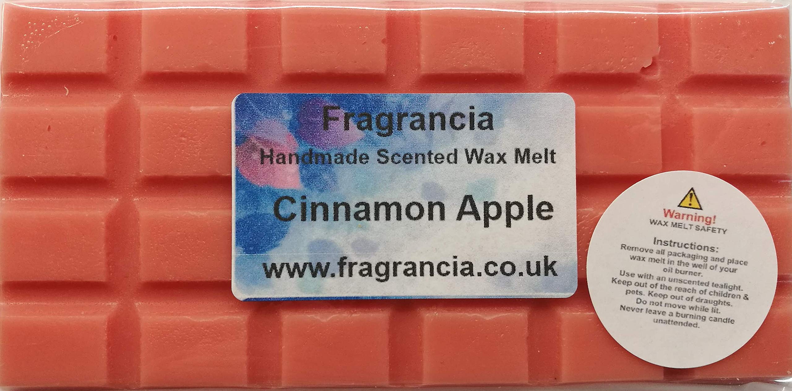 A Single Handmade Highly Scented Wax Melt Bar (Fragrances A - M) (Cinnamon Apple)