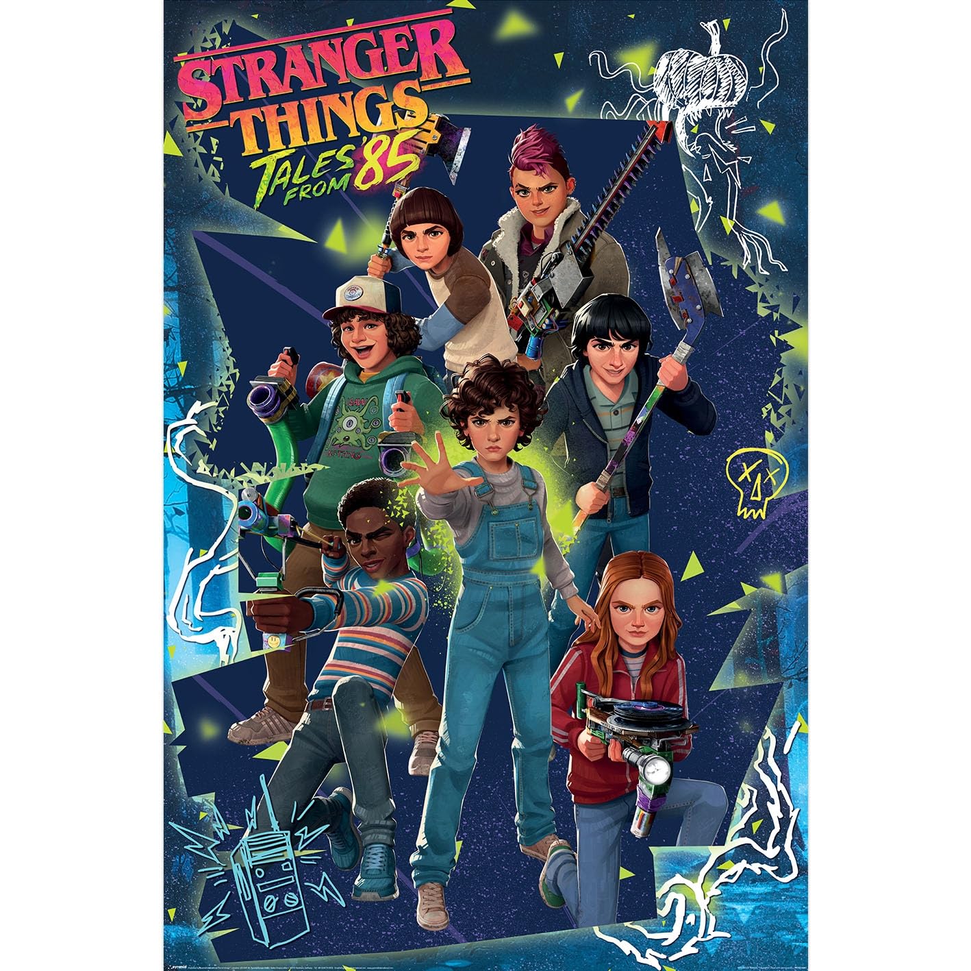Stranger Things Tales From '85 (Cast) Maxi Poster 91.5cm X 61cm, Official Licensed Stranger Things Tales From 85 Merchandise, Retro Netflix Collectible, Fan Gift, Home & School