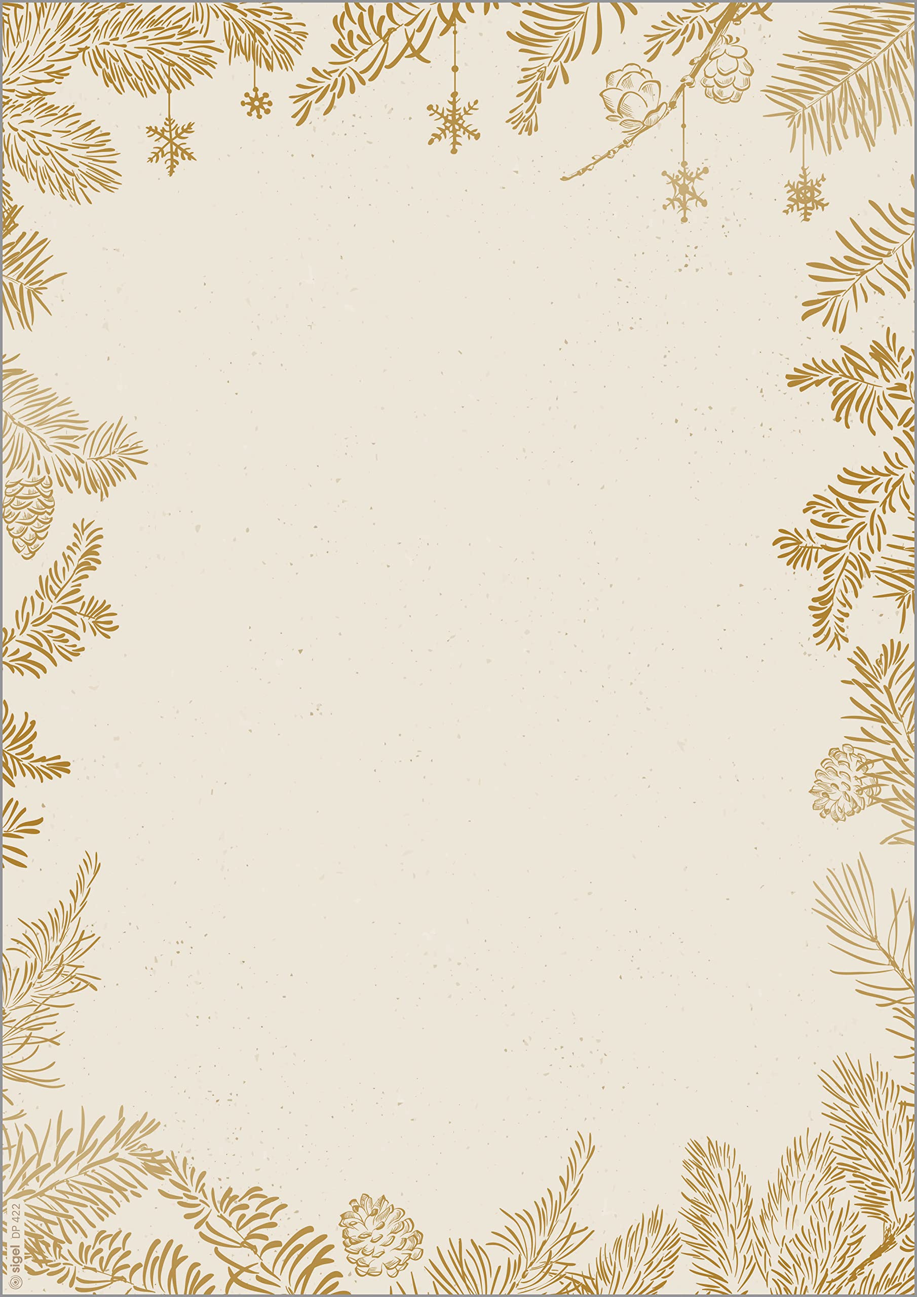 SIGEL DP422 Christmas Motif Papers "Golden Christmas", 90 gsm, A4, 100 sheets