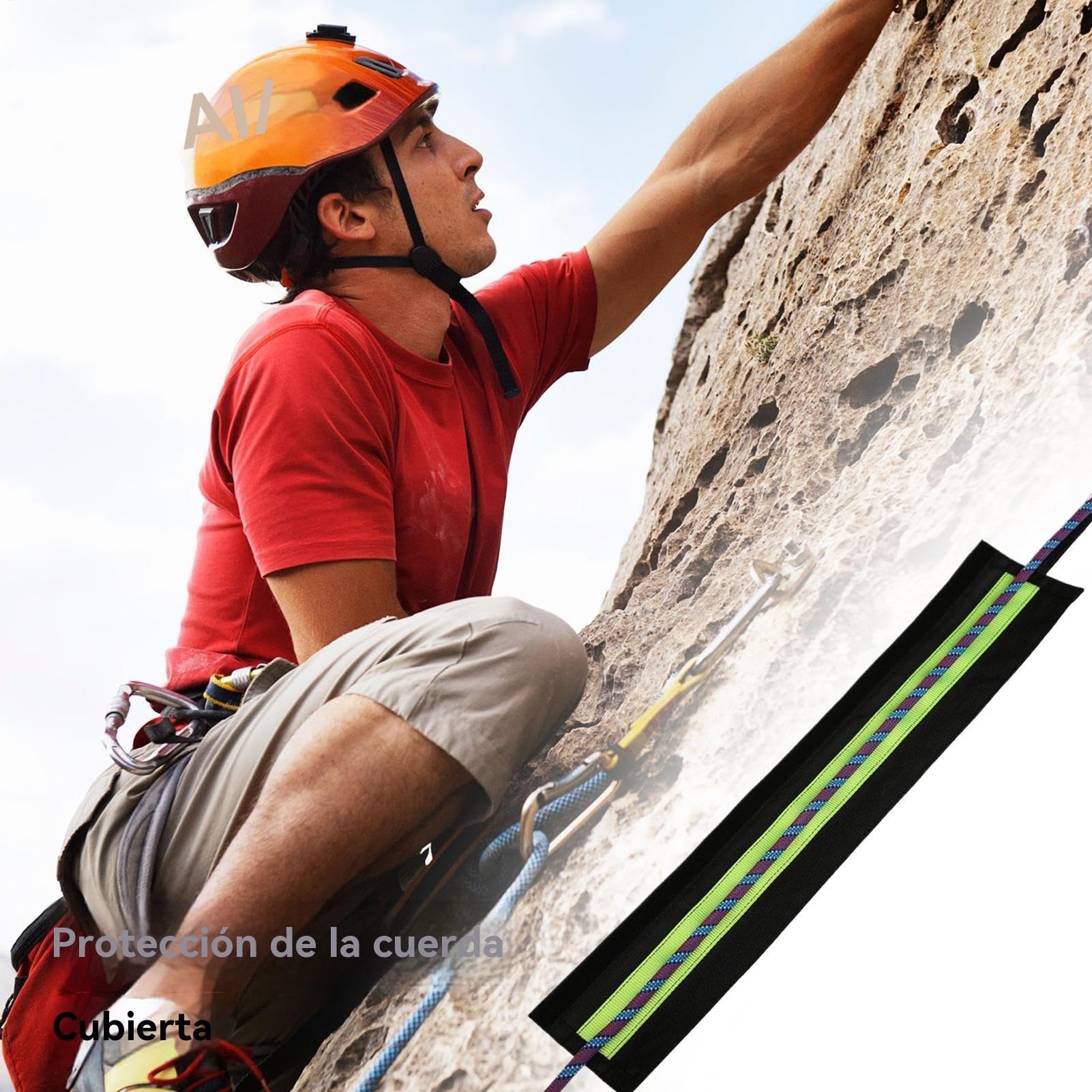 Protector De Cuerda De Escalada PVC Antiabrasión para Montañismo Y Rapel