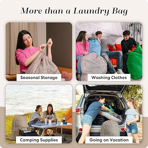 Vista 7 de Resistente bolsa comercial en tamaño jumbo para lavandería Leopardo