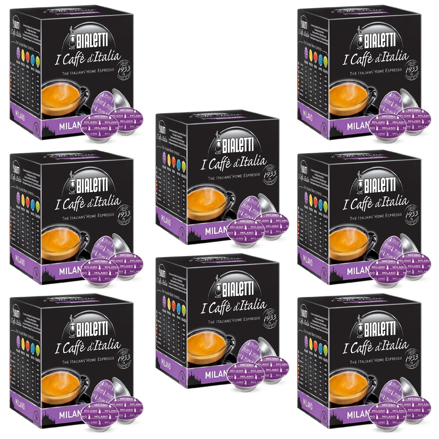 Bialetti Milano Espresso Capsules, 128 Count