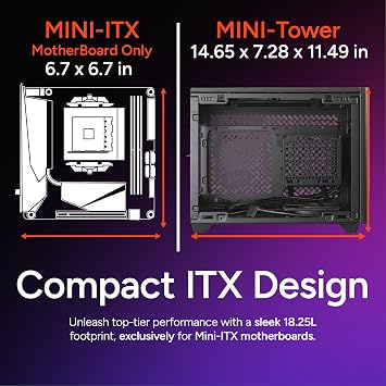 Cooler Master NR200P V2 Mini-ITX PC Case Ready, SFX Fit PSU Ready to Install, 280mm AIO Support, 357mm Vertical GPU Mount, Designed Ready Nvidia RTX 5090 | AMD RX 9070 XT, Tempered Glass, DIY