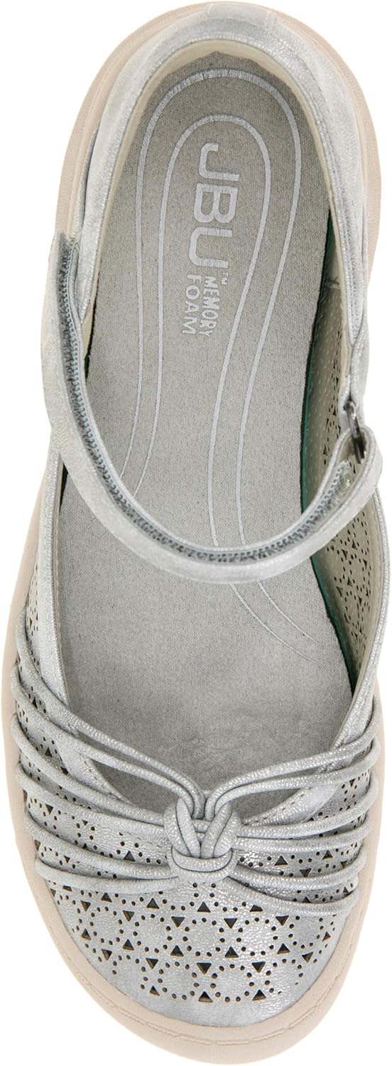 JBU Women's Ramy Mary Jane Flat, Silver Shimmer, 7 - Image 5
