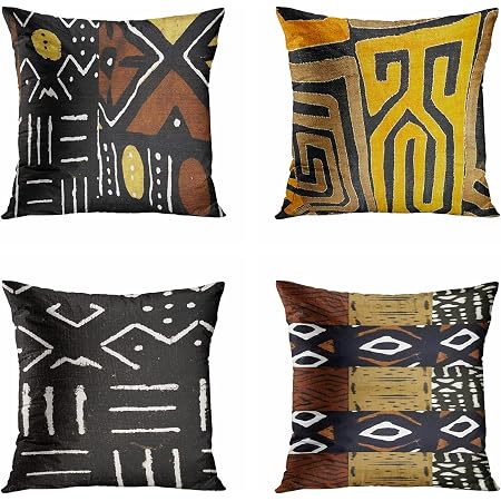 Set Of 4 Throw Pillow Covers - Green Black Lime Mosaic Pattern, 18x18 Inches, Velvet Geometric - View #5