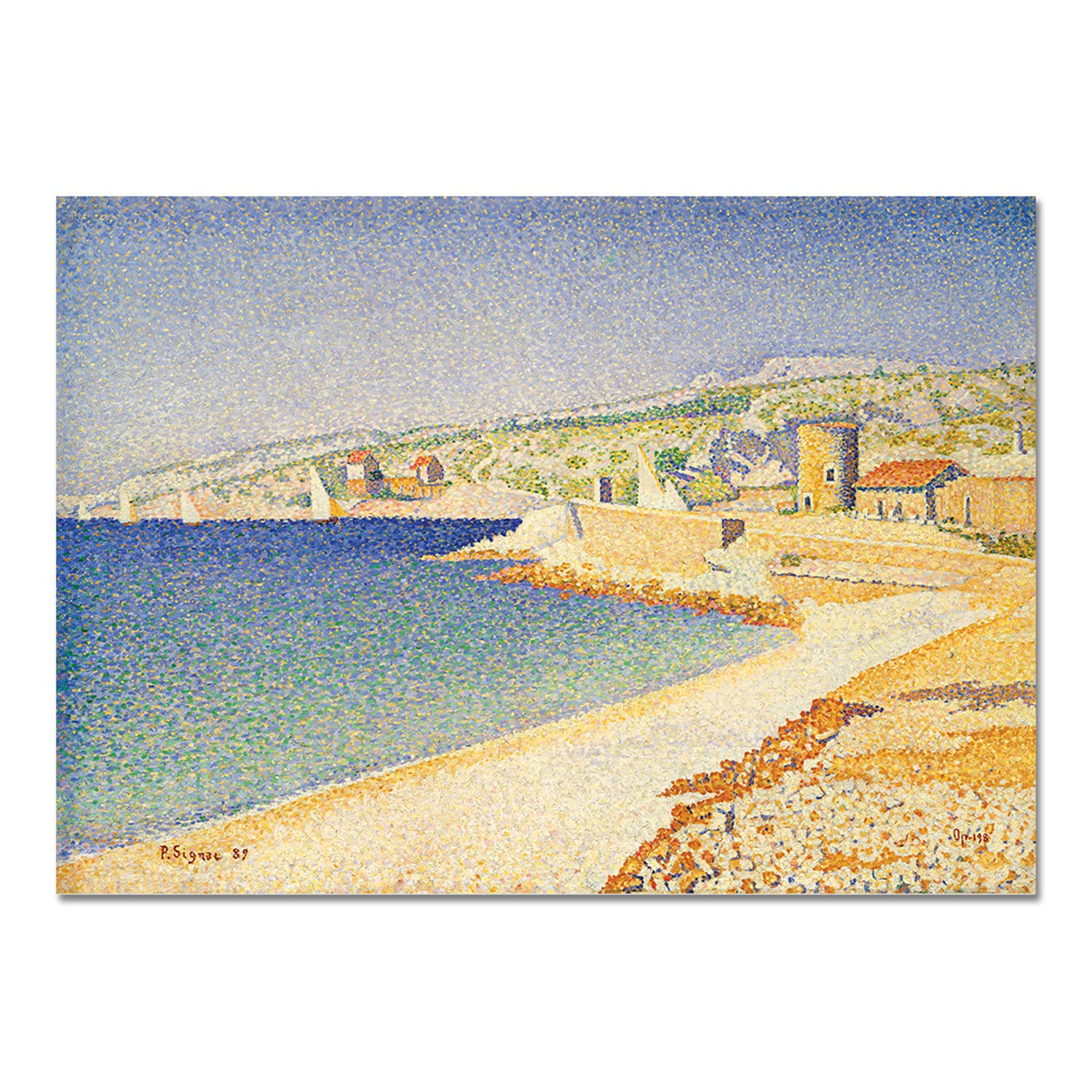 Giallobus - Pinturas - Paul Signac - El Muelle de Cassis - Vidrio acrílico plexi - 70x50 - Listo para Colgar - Cuadros Modernos para el hogar