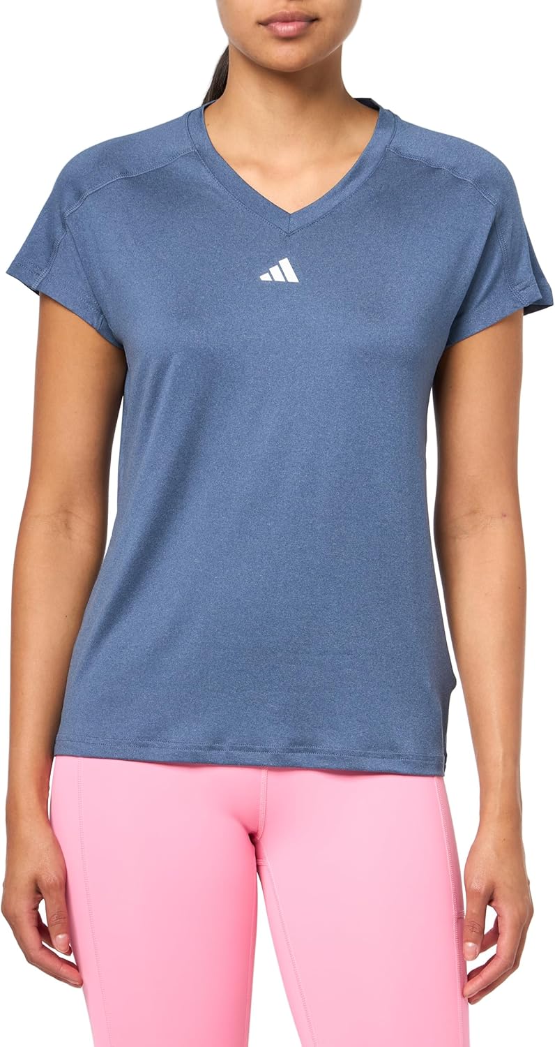 adidas Womens Train Essentials Minimal Branding V-Neck T-Shirt