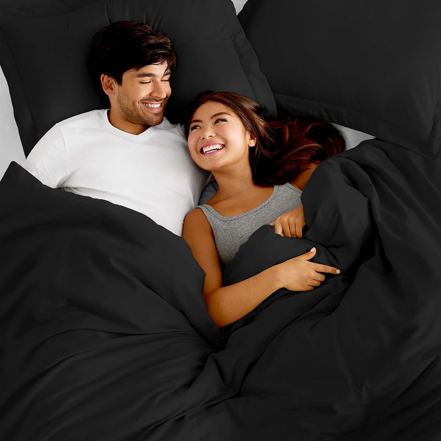 Bare Home Duvet Cover Oversized King Size - Premium 1800 Super Soft Duvet Covers Collection - Lightweight, Cooling Duvet Cover - Soft Textured Bedding Duvet Cover (Oversized King, Black) : Home & Kitchen
