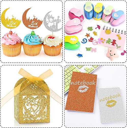 Miniatura 20 de 24 hojas de papel de cartulina con purpurina blanca, papel brillante A4 de primera calidad para álbumes de recortes, proyectos de bricolaje, Blanco