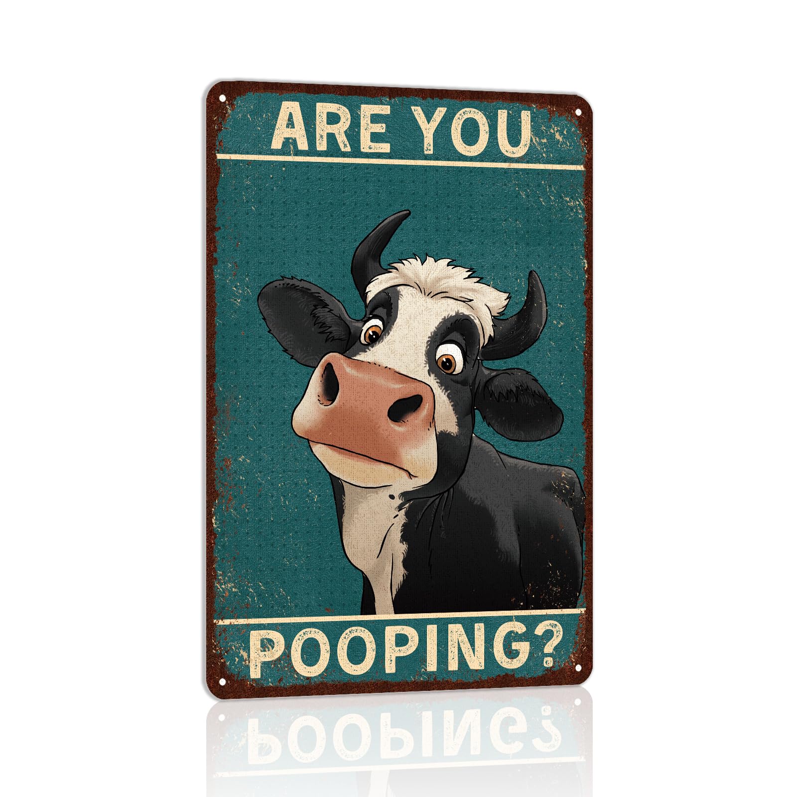 peiyeety Metal Tin Sign Are You Pooping Quote Vintage Decorative Metal Wall Art Plaque For Home Living Room Bedroom Farmhouse Patio Rustic Wall Decor 6x8 Inch