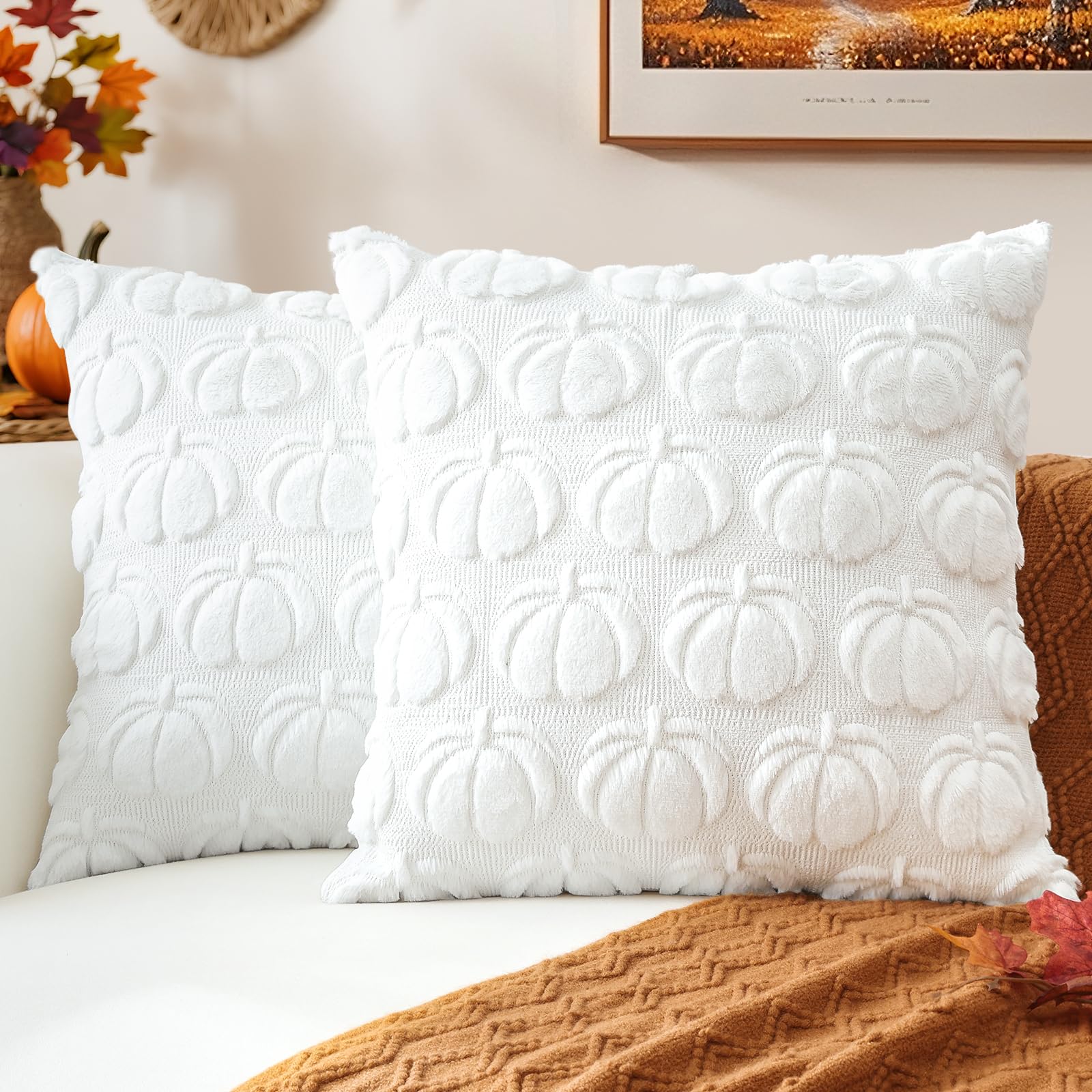 Housse de coussin fausse fourrure OTOSTAR 45x45 fini les salons froids