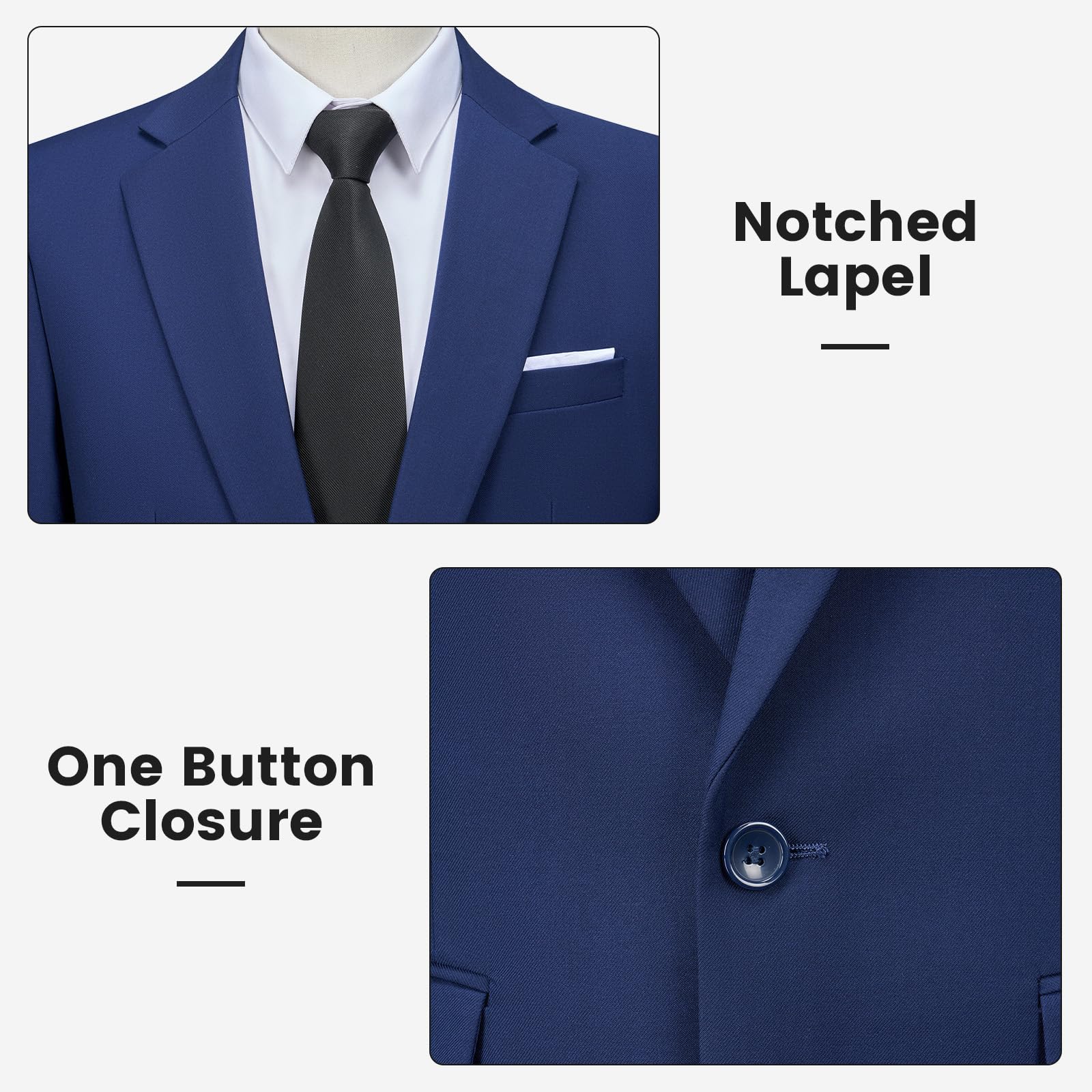 Blazer para Hombre Slim Fit 1 Botón Chaqueta de Traje de Hombre Negocio Boda Blazers Business