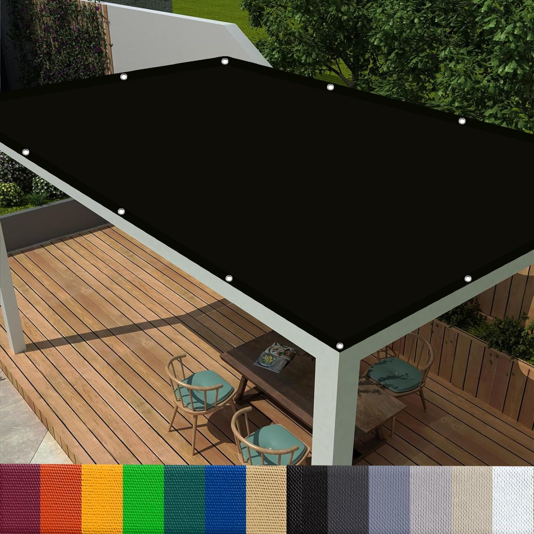 Protection rayons UV extérieure avec cette toile d'ombrage imperméable 2x5.5m