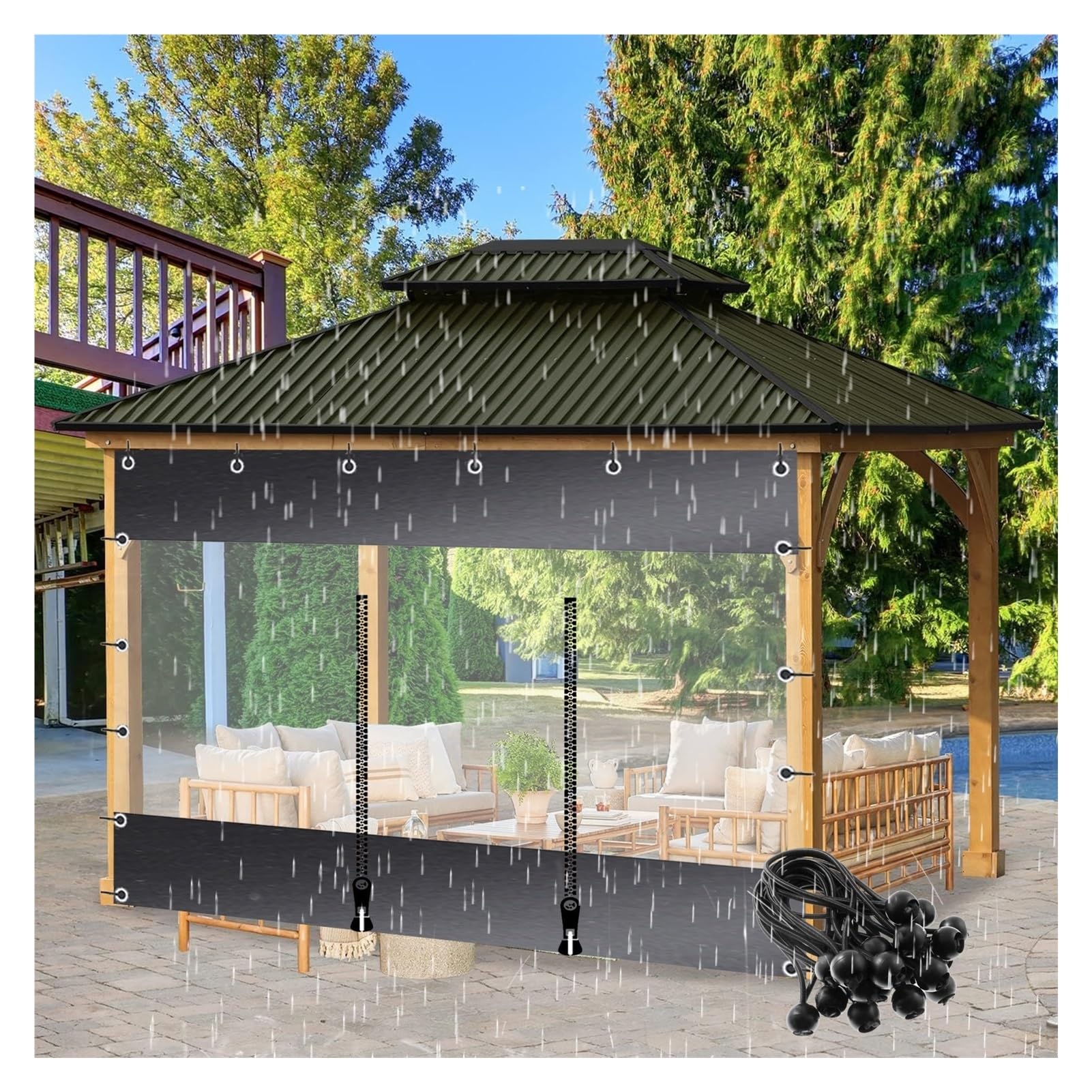 Amazon.com: AFGZQ Clear Tent Side Panel Curtain with Zipper