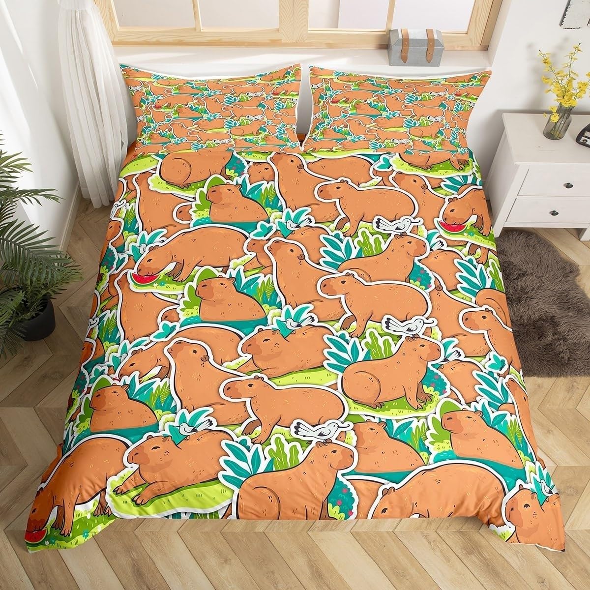 Housse de couette 240x260 imprimée hamster pour une chambre cocon et douce