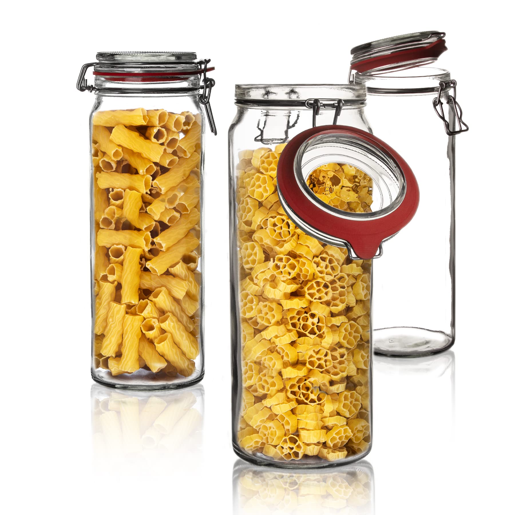 BigDean 6 Vorratsgläser 2160ml Einmachgläser Spaghetti XL Drahtbügelgläser