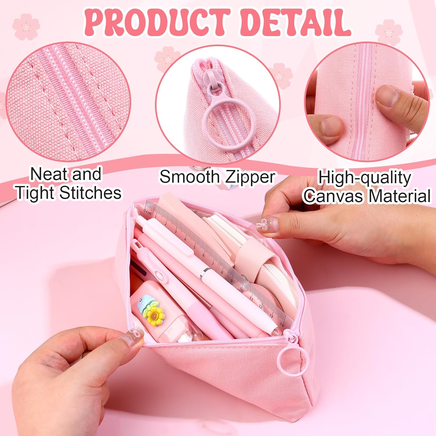 18 Pcs Pink Office Supplies Set Christmas Party Gift Supplies Aesthetic Cute Flower School Supplies Pink Desk Accessories Kawaii Stationary Set for Office Home Women Students Teachers - Image 4