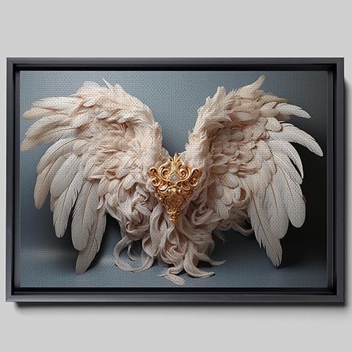 Angel wings print on canvas on light gray ground, Angel wings, Angel wings art, On canvas, Wall Decor Living Room, Office Wall