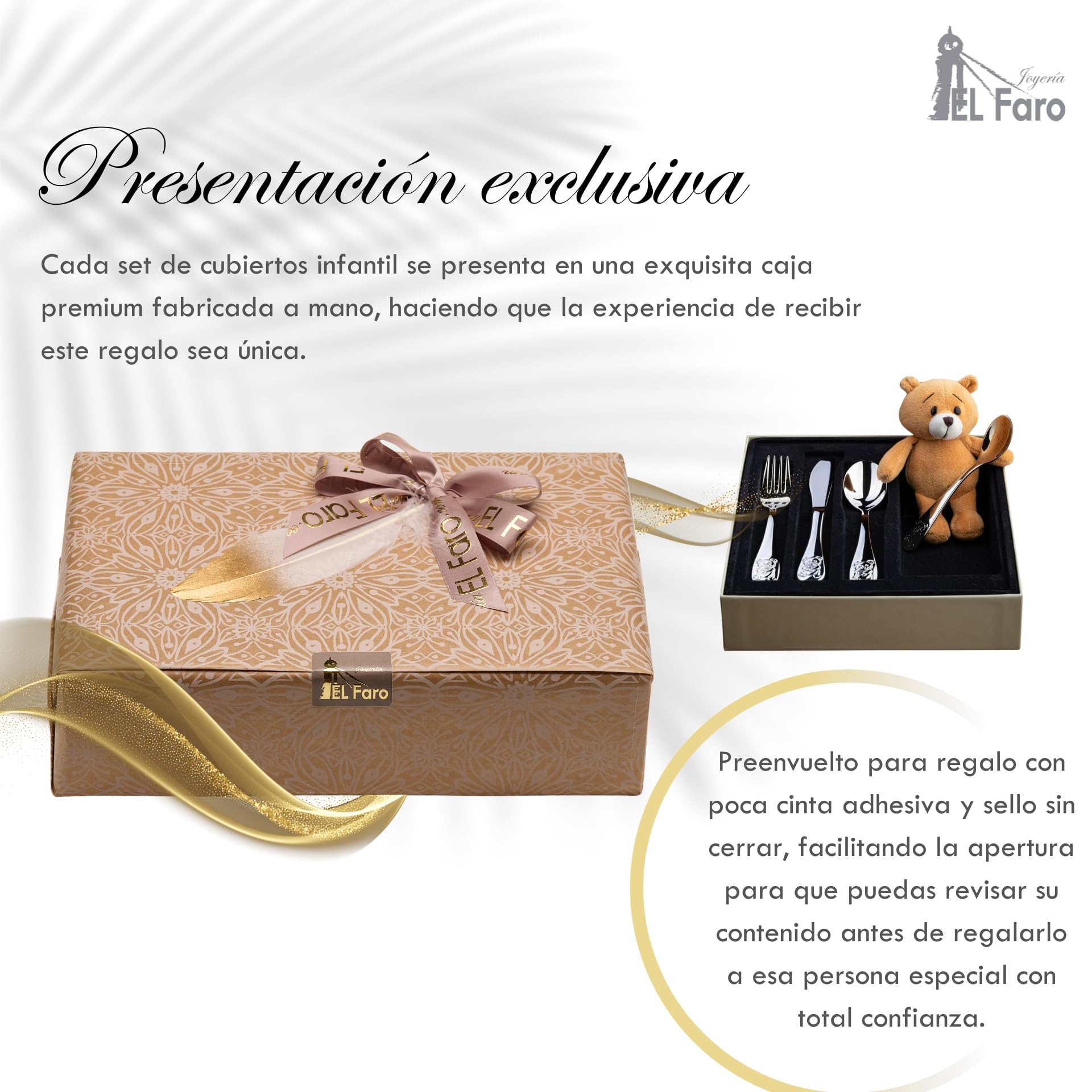 JOYERÍA EL FARO | Cubiertos infantiles personalizados | Cubiertos personalizados infantiles con nombre | Grabado personalizado | Presentación en estuche premium (Modelo 2)