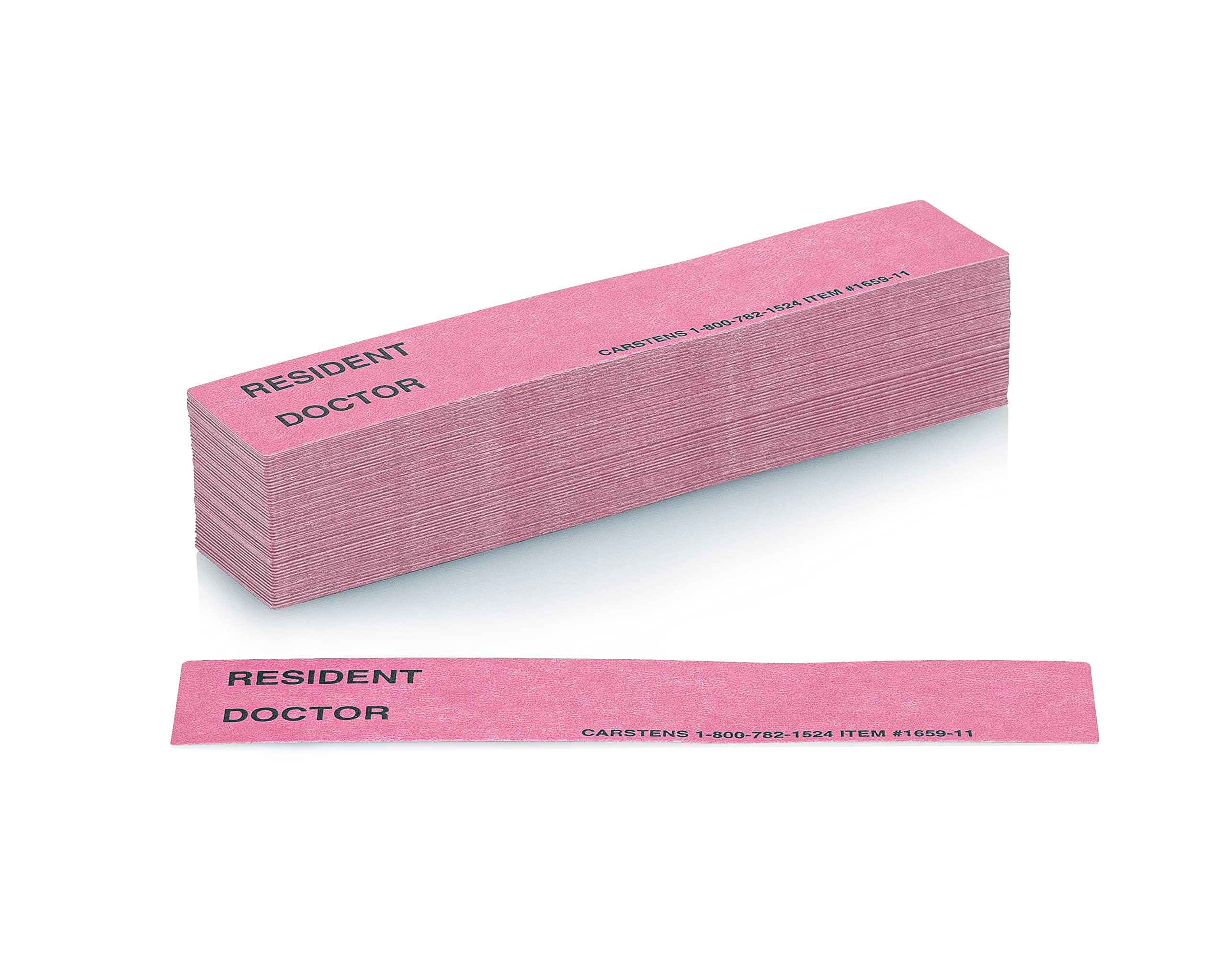 Carstens - Light Scarlet Resident/Doctor Preprinted ID Cards for 1.5 – 4” Ring Binder Spines - Pack of 100 (1659-10) - Ideal Medical Record Labels for 3 Ring Binders