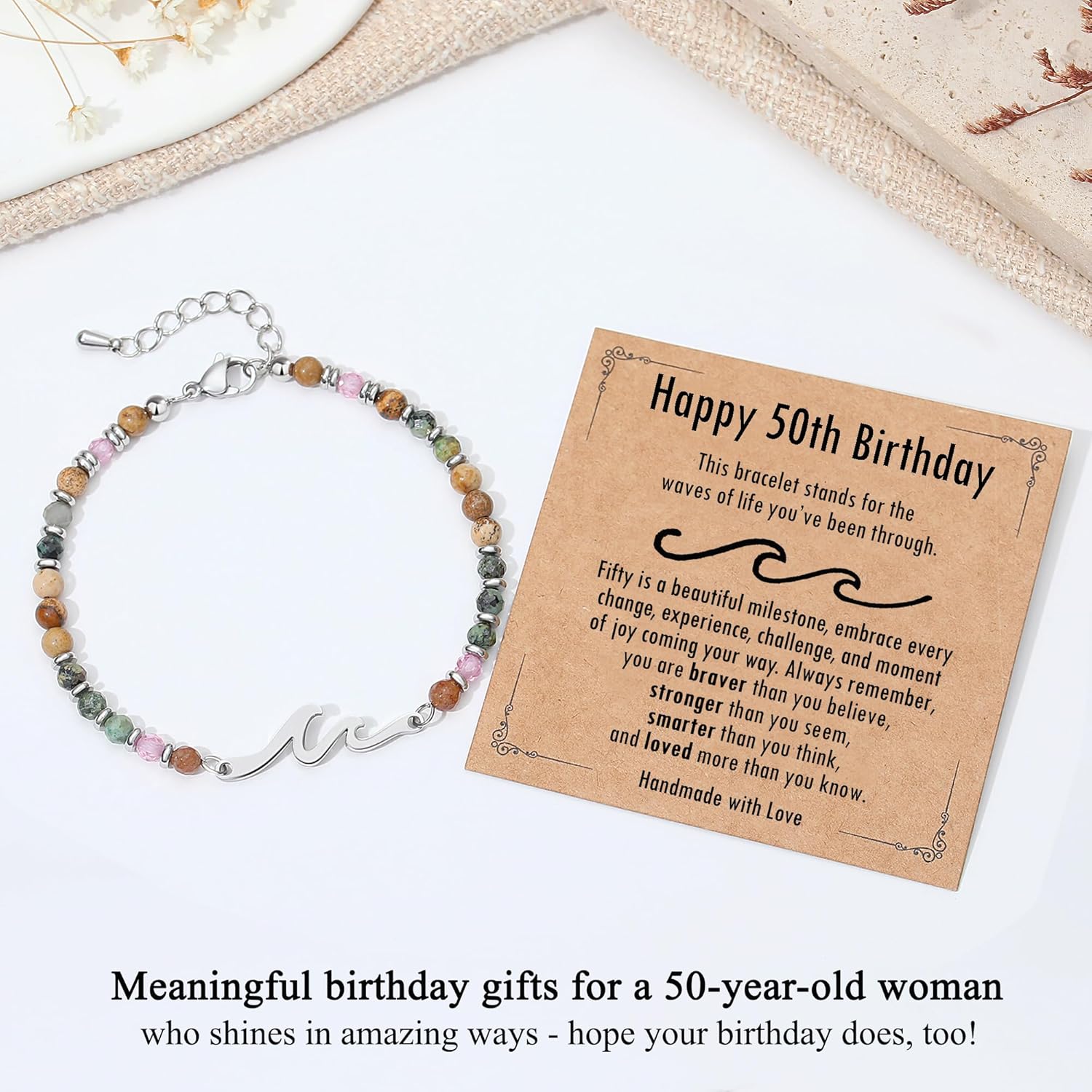 TONY & SANDY Friend Gifts for Women, Unique Valentine's Day Gifts for Her, Sister Gifts from Sister, Wave Bracelet, Christmas Birthday Gifts for Women, Bestie Friendship Bracelets - Image 4