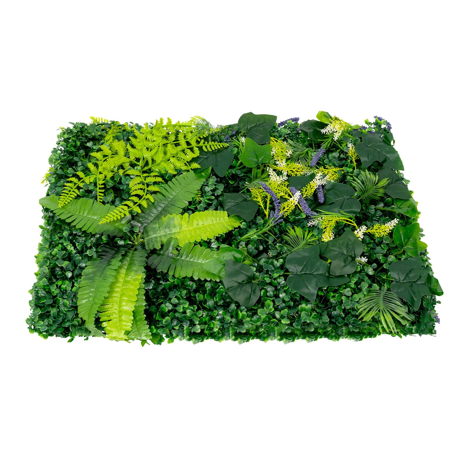 Pannello da parete, 6 pezzi, 60 x 40 cm, erba artificiale e lavanda, per giardino e balcone
