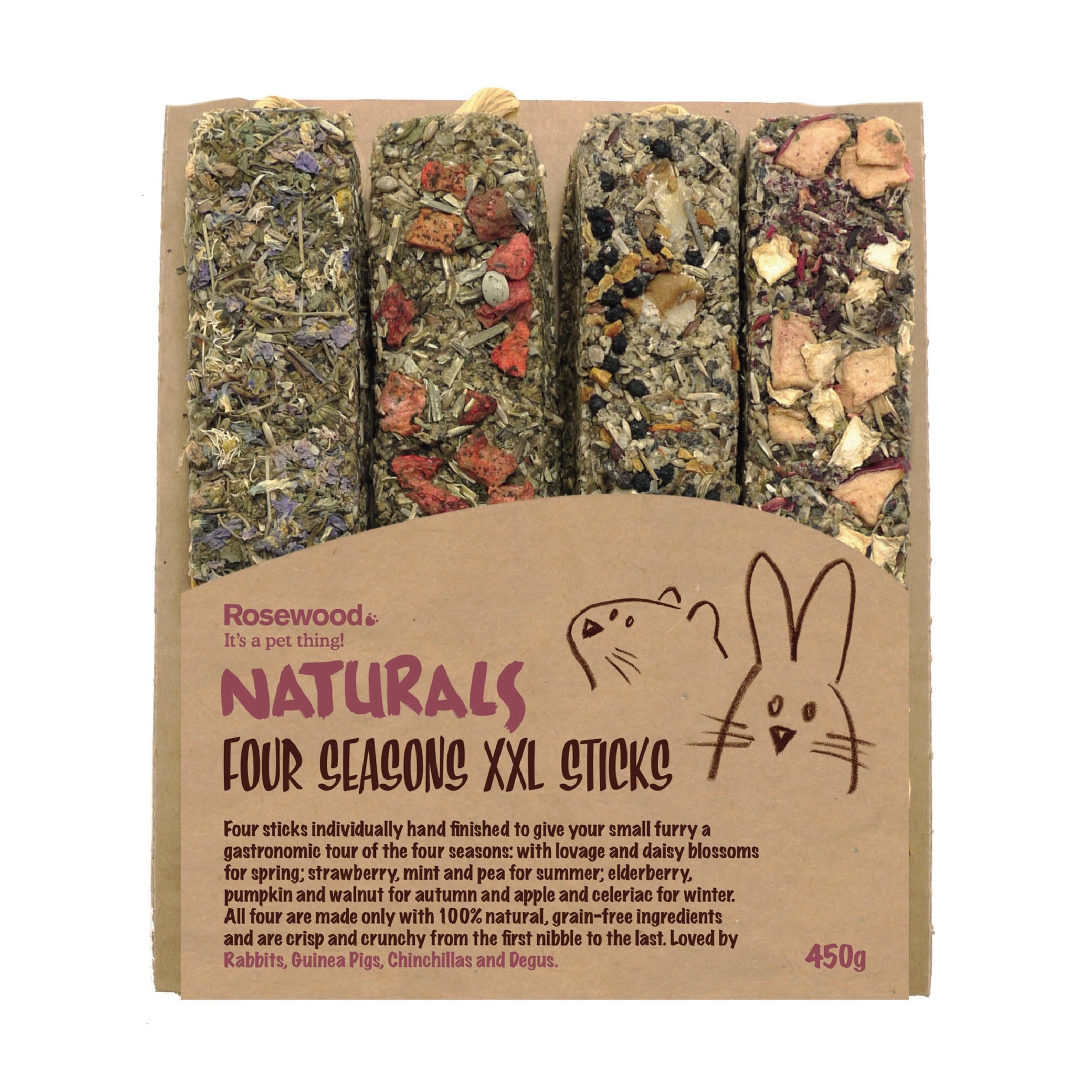 Rosewood Naturals Small Animal Treats Four Seasons -Free Sticks Xxl Grain