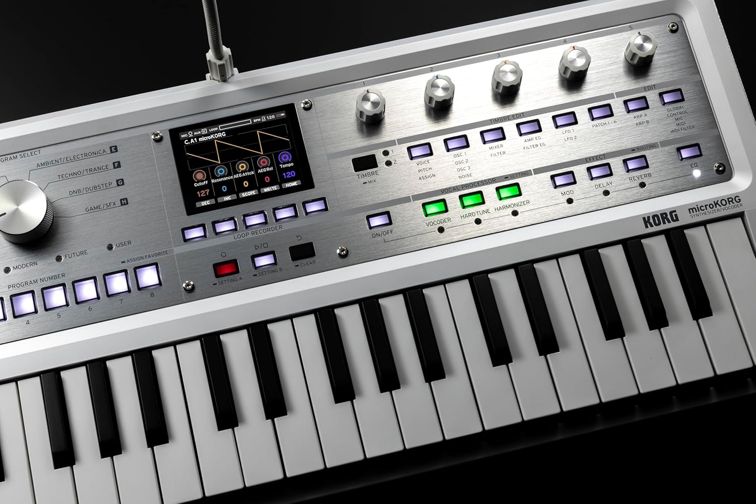 Korg - MicroKorg2 Synthesizer/Vocoder - White (MICROKORG2WH)