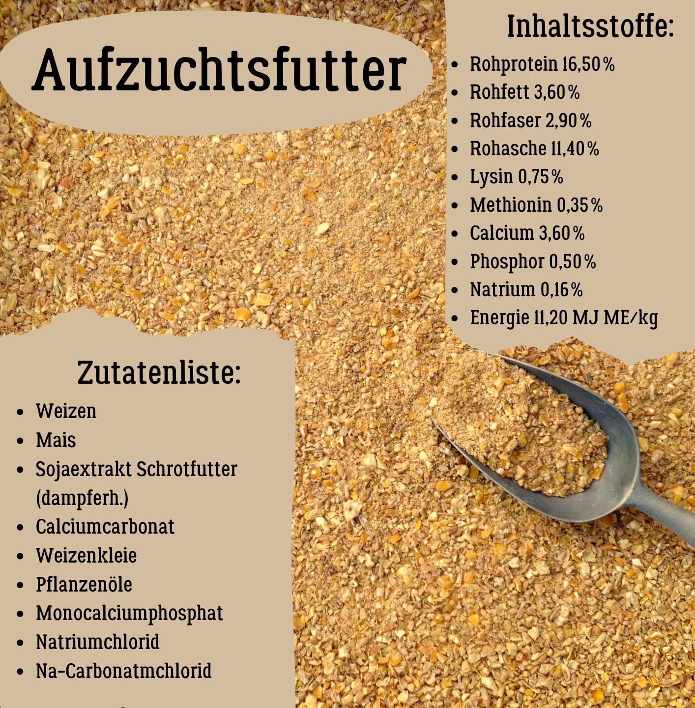 Aufzuchtsfutter 15 Kg für Küken, Premiumqualität für Hühner, Fasane, Wachteln, Enten, Puten, Gänse... (Aufzuchts Set)