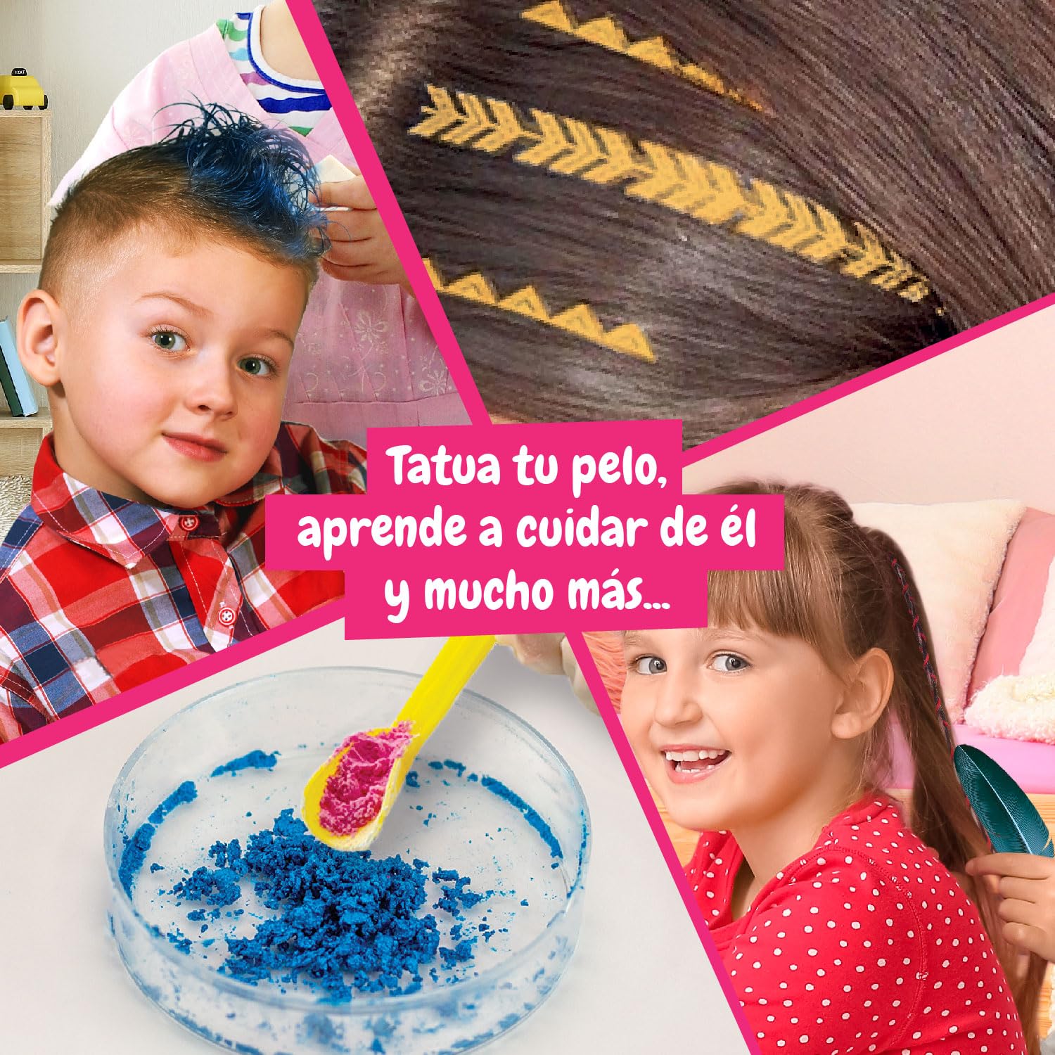 Science4you Hair Studio - Tizas para el Pelo para Niña, 10+ Actividades, Juegos y Juguetes para Niño 8+ Años para hacer Mechas en el Pelo, Tatuajes de Pelo y Trenzas, Regalos para Niña y Niño 8+ Años