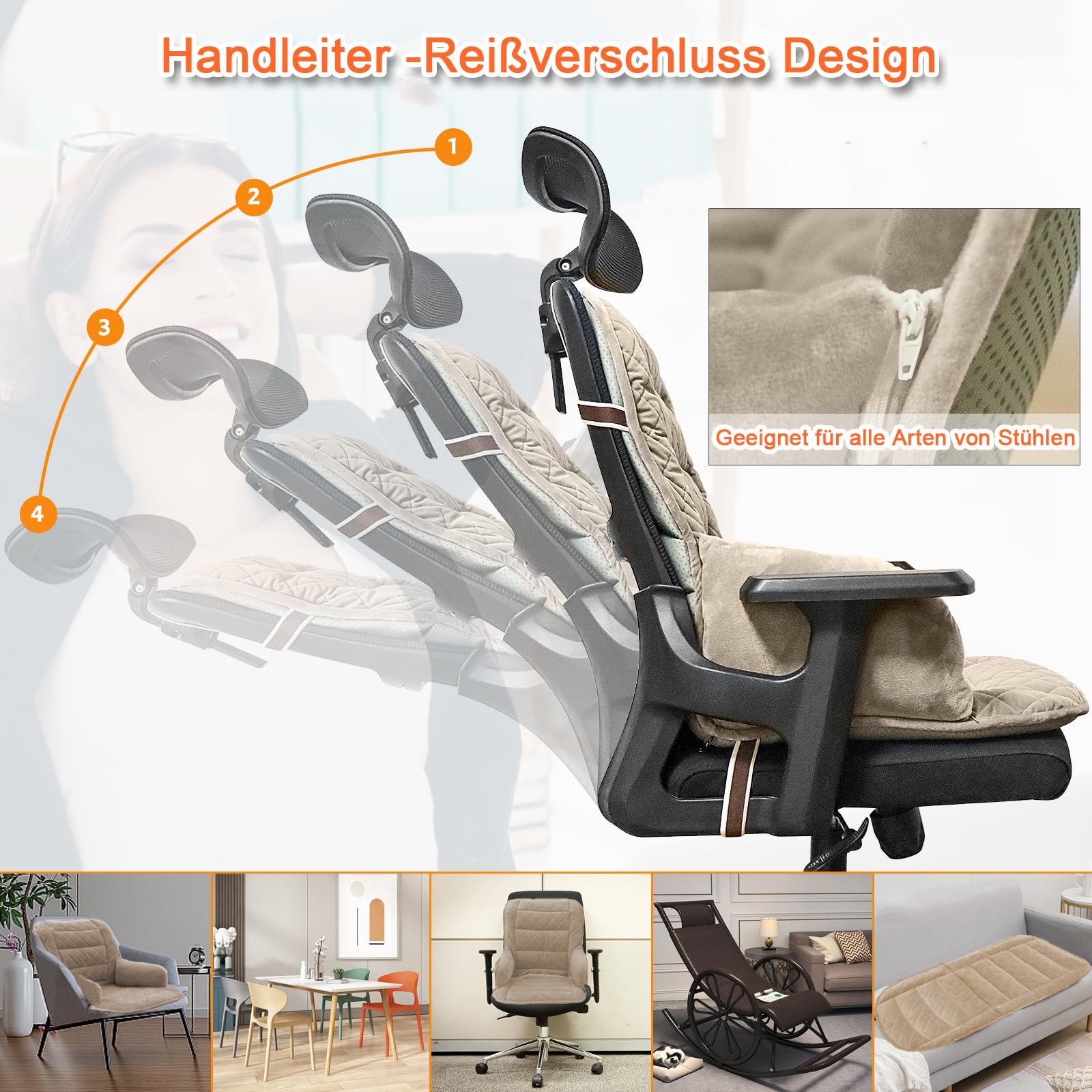 OSALADI Rückenlehnen-Clips, 4 Stück – Stabile Halterung Für Gaming- & Bürostühle, Geräuscharm