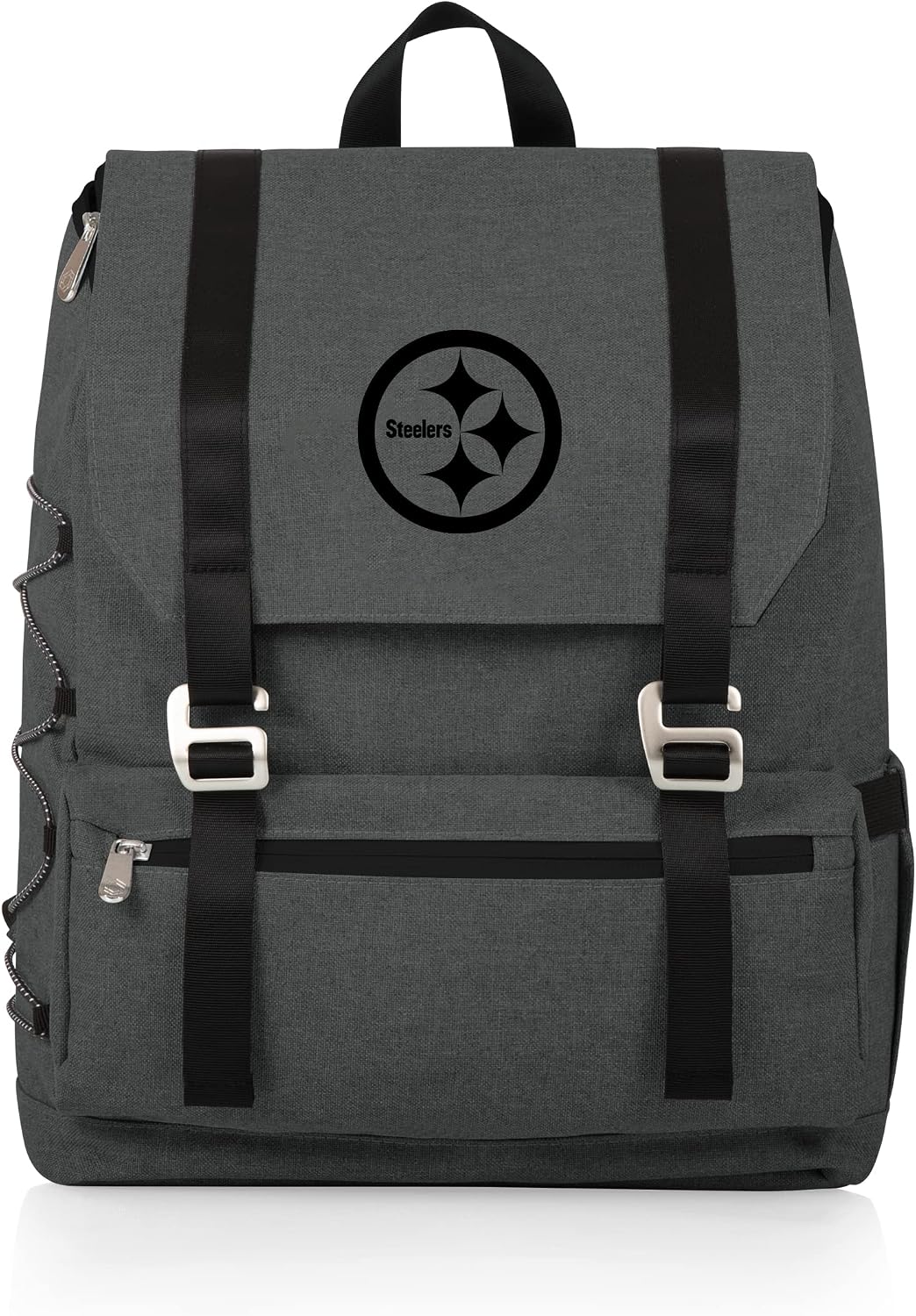 Picnic TIME NFL Pittsburgh Steelers OTG Traverse Backpack Cooler - Soft Cooler Backpack - Hiking Backpack, (Heathered Gray)