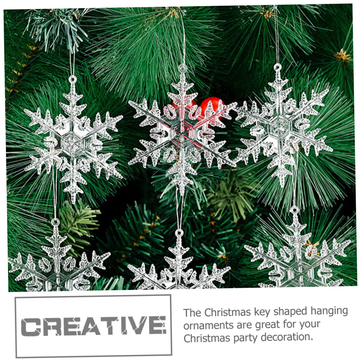 Cabilock 4 Set Di Decorazioni Uniche Per Lalbero Di Natale A Forma Di Fiocco Di Neve Ornamenti in Acrilico Appesi Per Lalbero Di Natale 12 Pezzi * 4