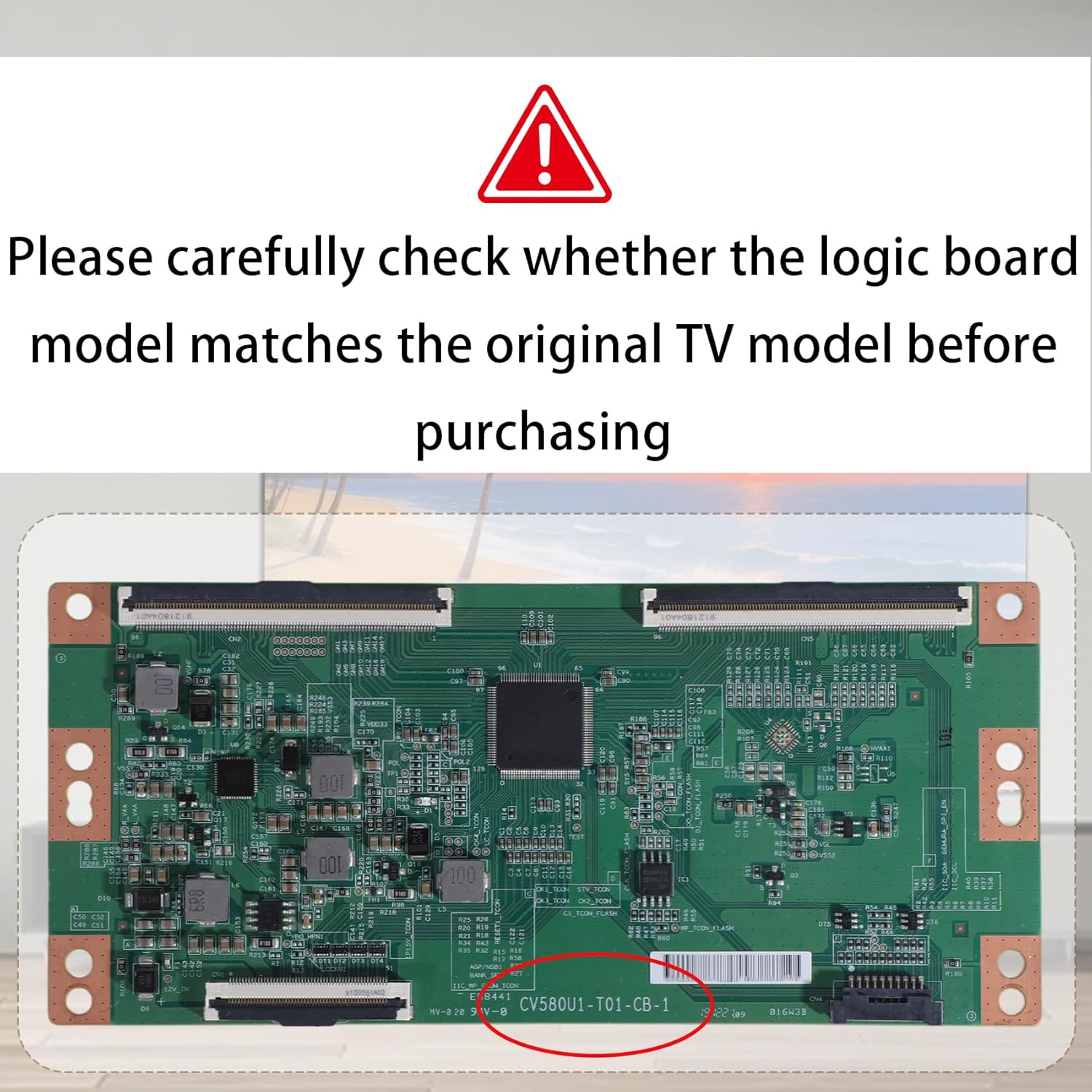 1 Pcs New and Original CV580U1-T01-CB-1 T-con Board Compatible with Hisense 58R6E