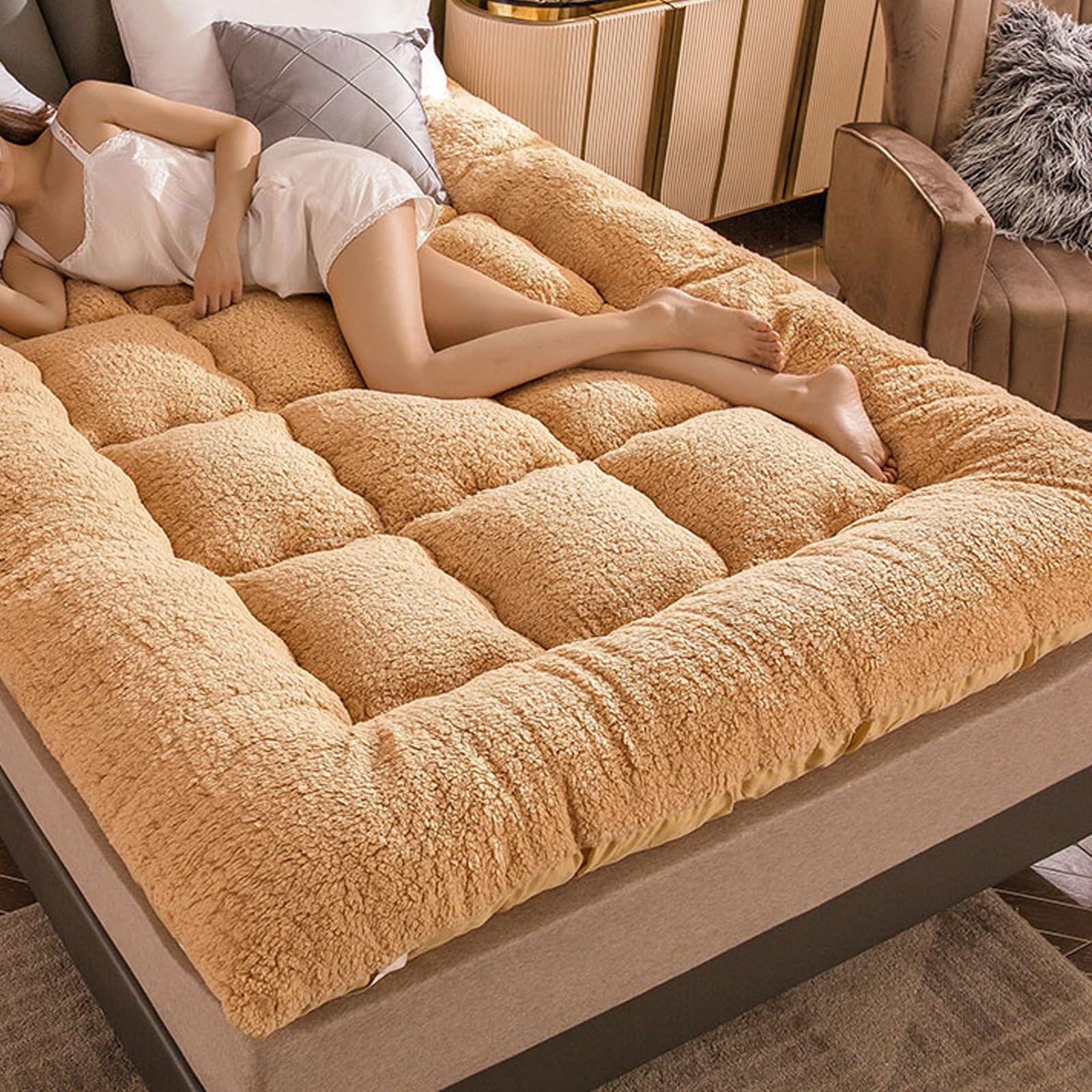 Matelas portable à trois volets – Design pliable pour dormir au sol, idéal pour les voyages et les hébergements d'invités, solution confortable et peu encombrante