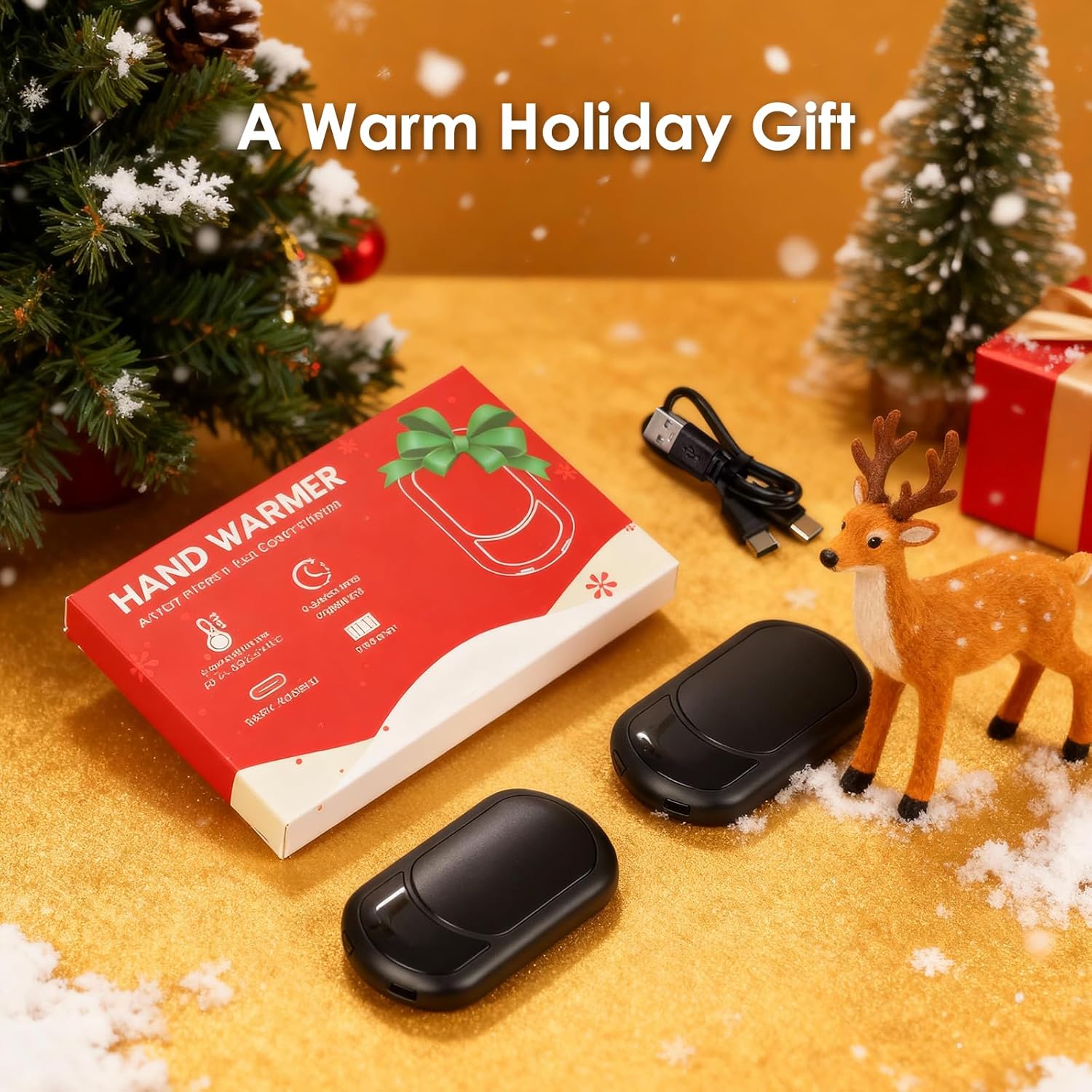 Two ropelux HW-06 hand warmers magnetically connected together for storage.