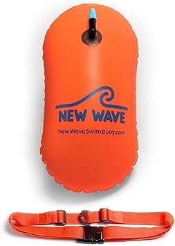 New Wave Swim Bubble for Open Water Swimmers and Triathletes - Be Bright, Be Seen & Be Safer with New Wave While Swimming Outdoors with This Safety Swim Buoy Tow Float