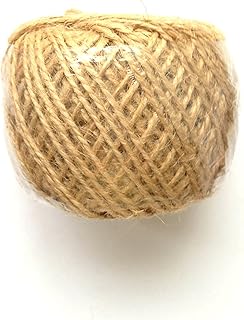 LWR CRAFTS Jute Cord 1.5mm, Natural — 225 ft Single Pack, Ball-Wound — Craft Twine for Gift Wrapping, Tags & Photo Display with Mini Clothespins