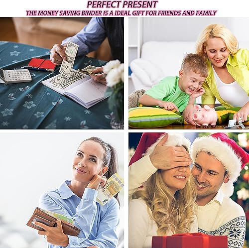 Miniatura 7 de 100 sobres desafío de ahorro de dinero con bonitas calcomanías, carpeta de ahorro de dinero A5 con sobres de efectivo, libro de desafíos de ahorro