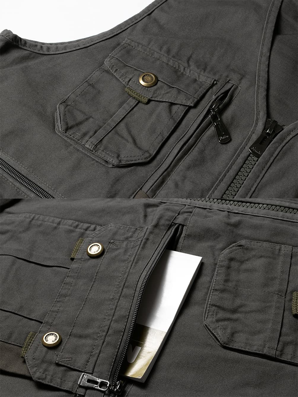 Gilet Sportivo da Uomo Giubbino Senza Maniche con Multitasche Gilet da Pesca Fotografi Gilet da Lavoro Giacca da Caccia Campeggio